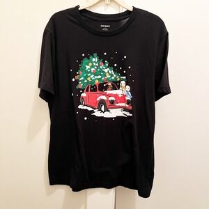 Old Navy Soft Washed Jingle Jammies T-Shirt in Blackjack Large Christmas Pajamas